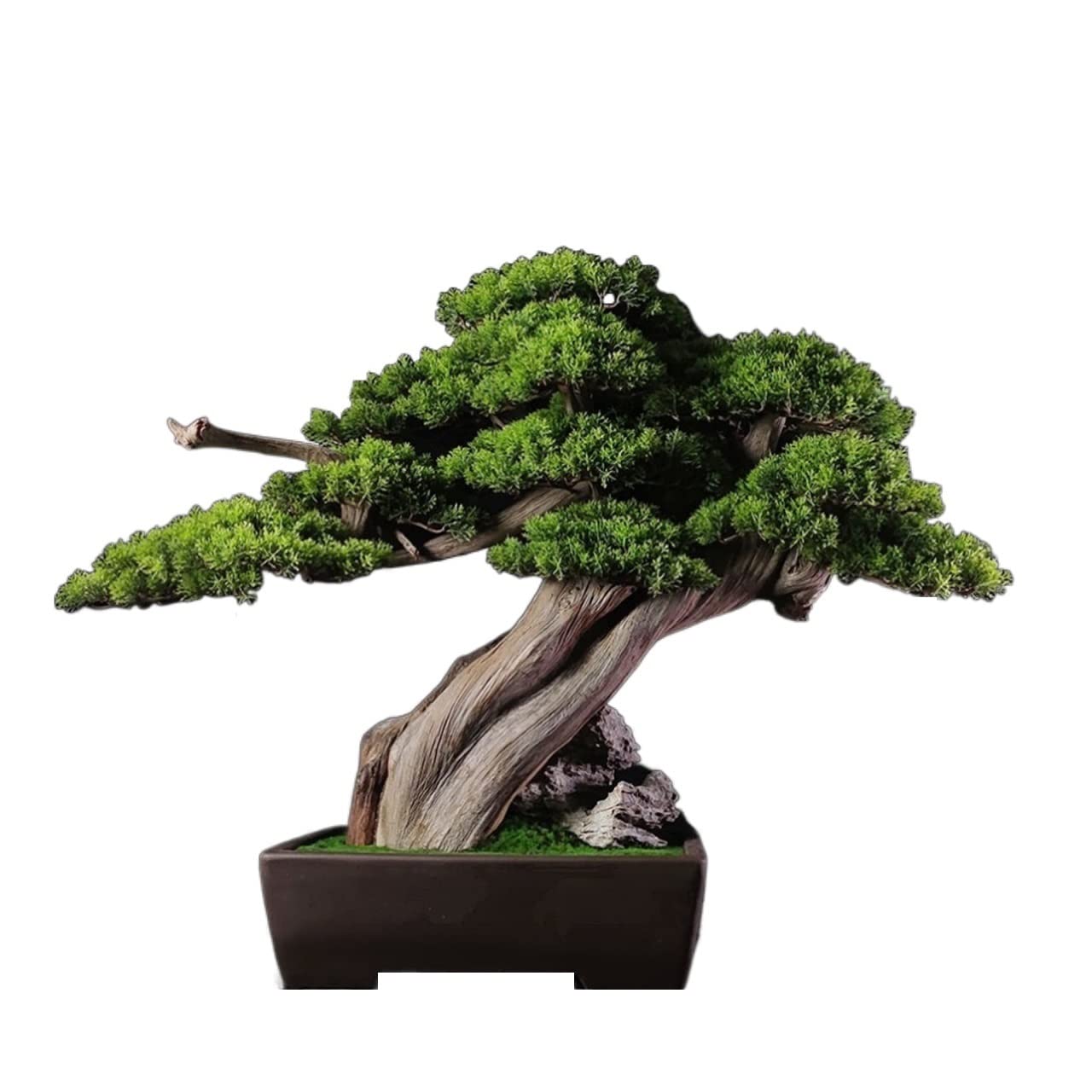 SWENEEN Home Fake Plants Artificial Bonsai Greening Ceramic Pot Simulation Potted Indoor Living Room Entrance Green Plant Decoration Ornaments Artificial Bonsai Decoration,