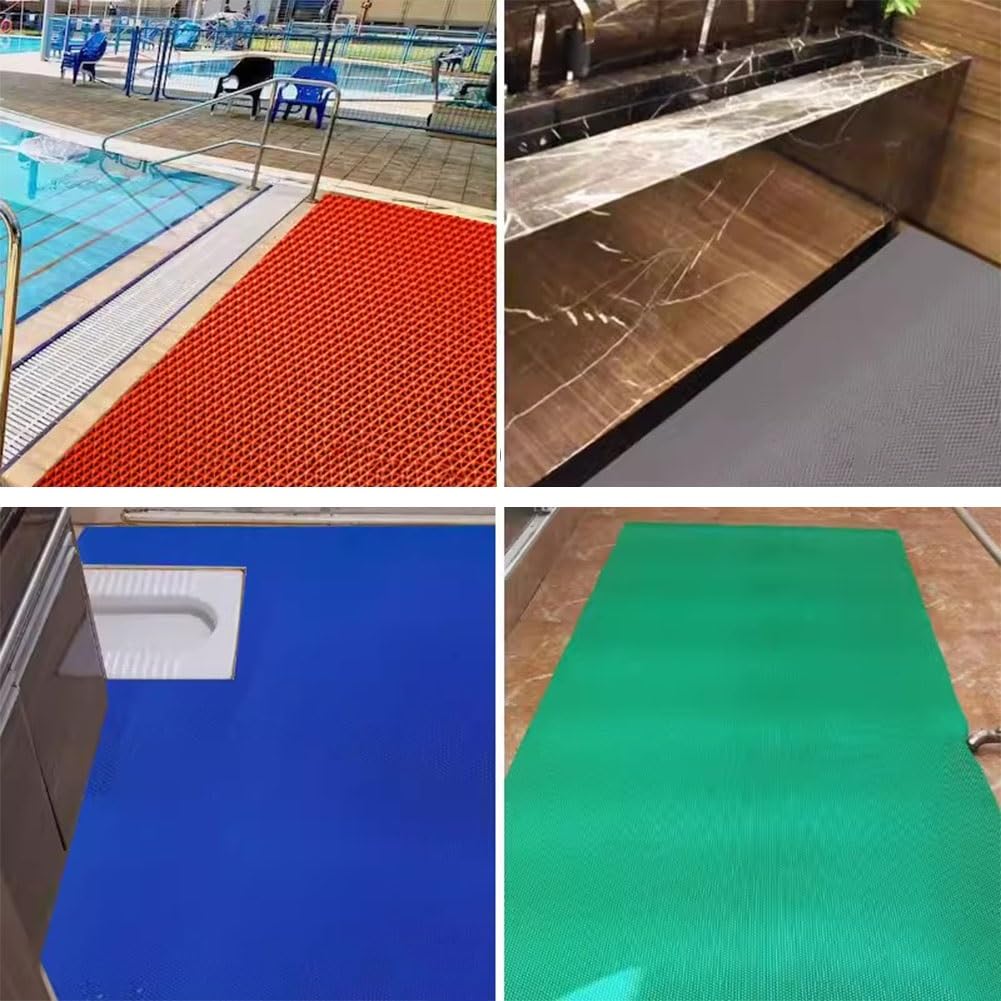 YWZQY Tappetino Antiscivolo per drenaggio Tappetino per Pavimento in PVC Tappetino per Area umida, per Piscina Doccia Sauna Spa Vasca da Bagno, Cuscino per Interni/Esterni