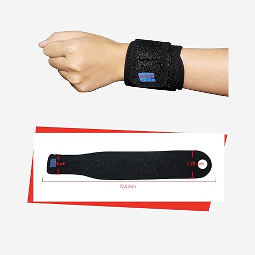 Miniatura 8 de Paquete de 2 soportes de muñeca profesionales correa de muñeca ajustable reversible para protección deportiva alivio del dolor tendinitis túnel