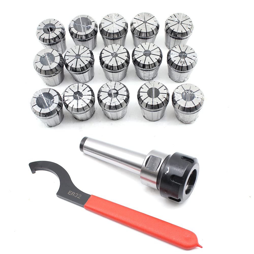 15 szt. tulejek zaciskowych do frezarek CNC, ER32, zestaw uchwytów zaciskowych MK3 M12 do frezarek CNC, przemysłowych, zestaw uchwytów zaciskowych
