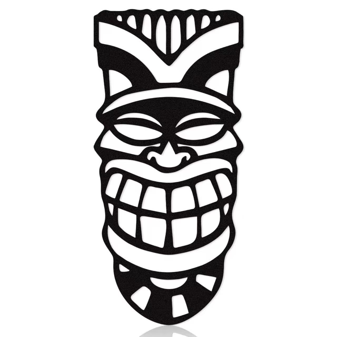 Zckjnoi Black Metal Tiki Mask Wall Decor, Tropical Tikis Art Decoration for Tiki Bar, Tiki Partys, Luau Partys and Hawaiian-Themed Party, Tiki Bar Accessories, Tiki Bars Statue Gifts