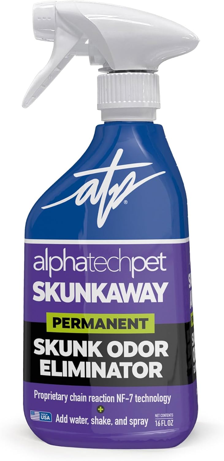 SkunkAway Skunk Odor Remover - Skunk Odor Eliminator for Pets, Fabrics, Carpets, and Surfaces - Easy to Use Pet Spray Bottle 16 Oz. by Alpha Tech Pet