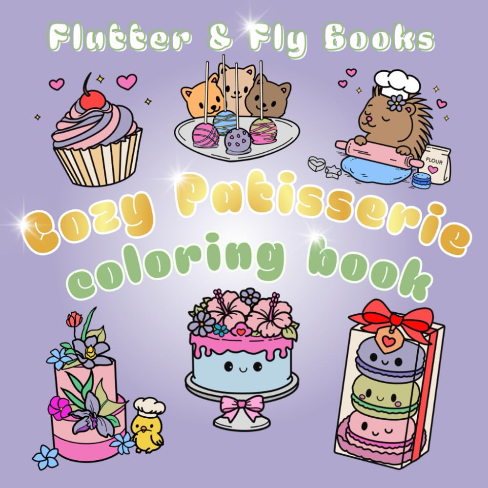 Cozy Patisserie: The Kawaii Bakery Coloring Book for Adults and Teens: Bold, Simple Illustrations of Cute Pastries and Desserts for Stress Relief and Relaxation