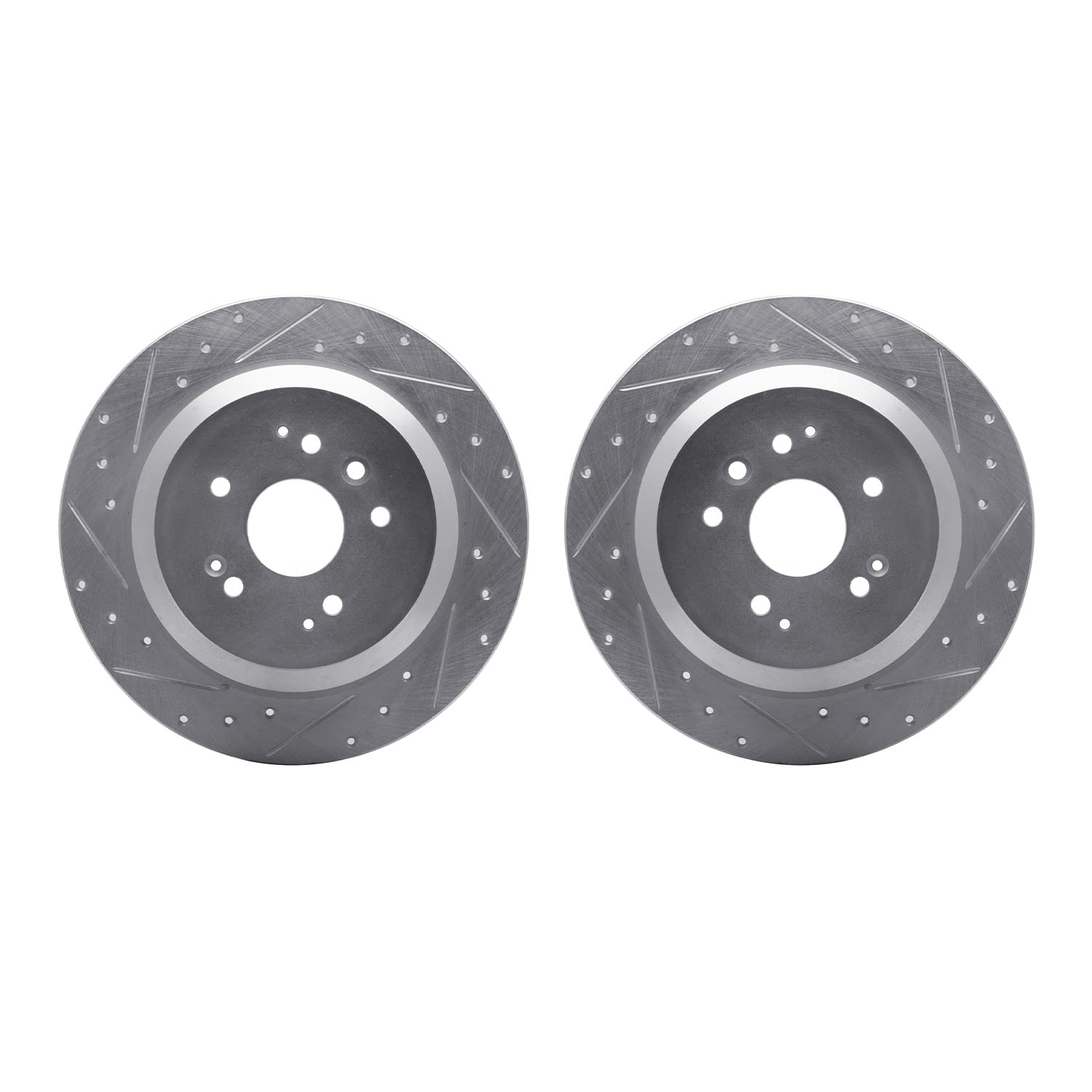 Photo 1 of Dynamic Friction Company Rear Brake Rotors-Drilled and Slotted-Silver 7002-58019