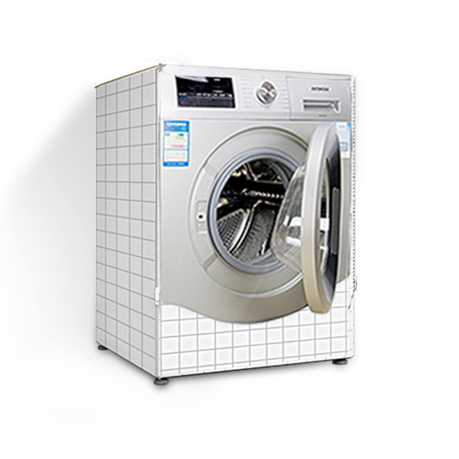 Lavatrice Impermeabile Spessore del Rivestimento Tessuto Oxford Argento Rondella del Tamburo Custodia di Protezione Antipolvere,A10,60X50X85Cm M
