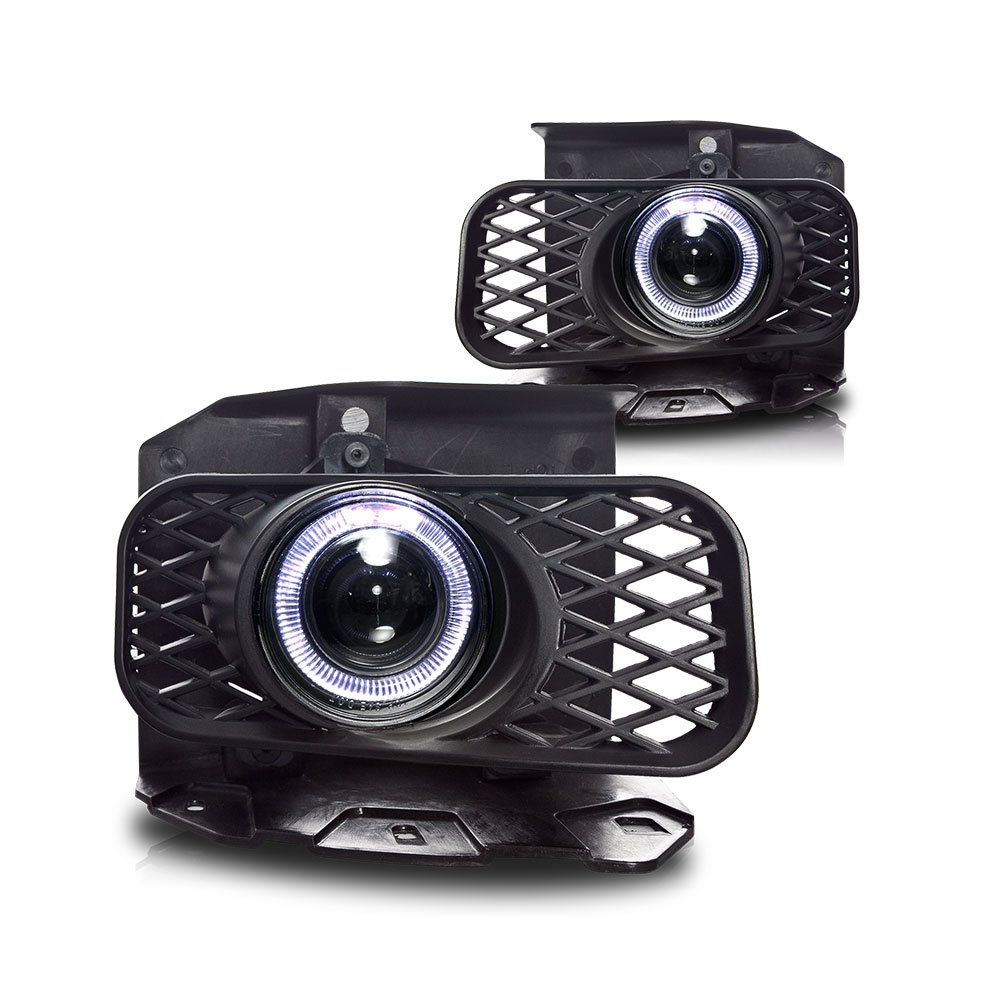 Winjet Compatible with Ford [1999-2003 F-150] [1999 2000 2001 2002 Expedition] Driving Halo Ring Projector Fog Lights