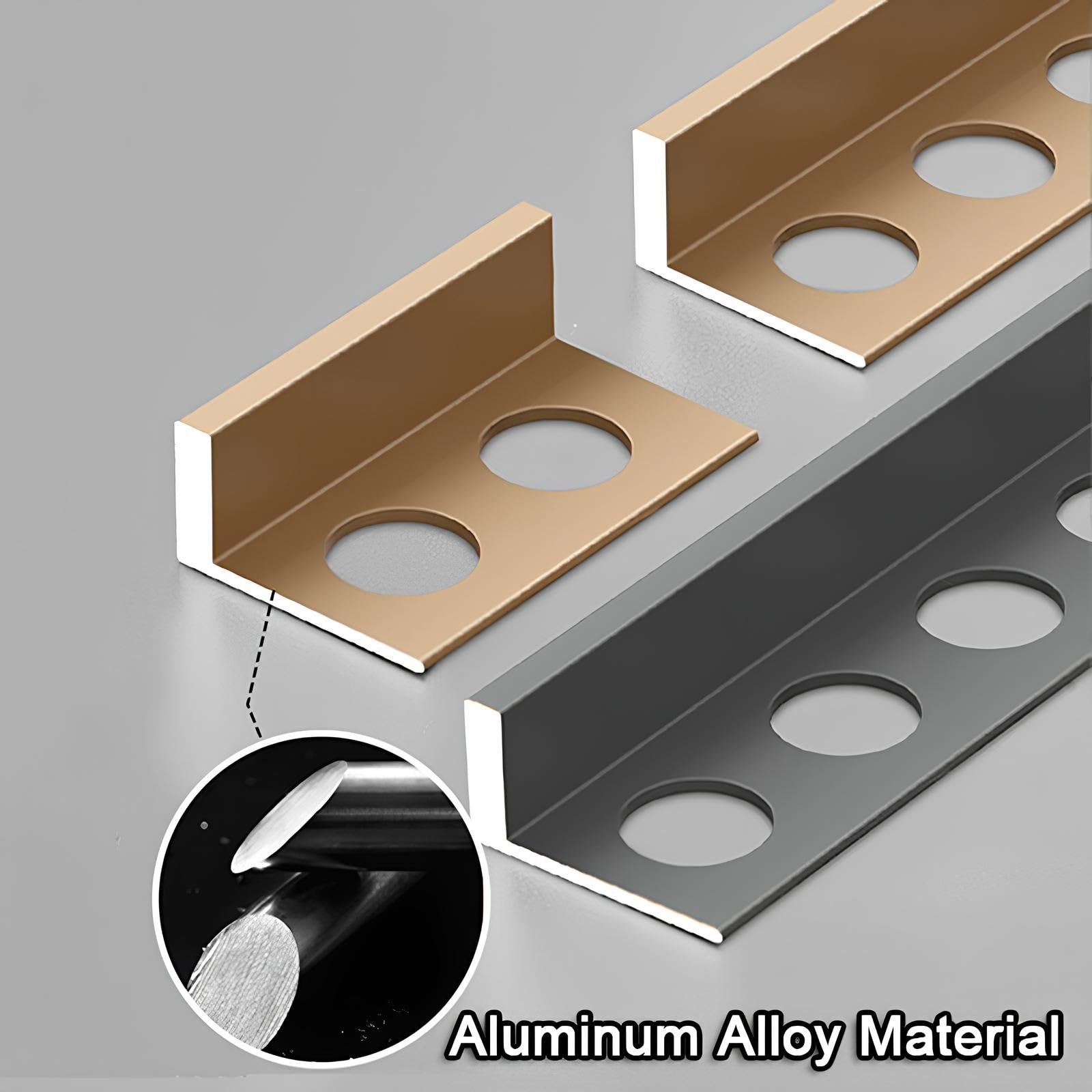 Profilo Angolare Per Piastrelle, 80-150cm Profilo Terminale In Alluminio | 80-150cm Profilo L Striscia Di Transizione Del Bordo Del Pavimento(Rose gold,10mmx135cm)