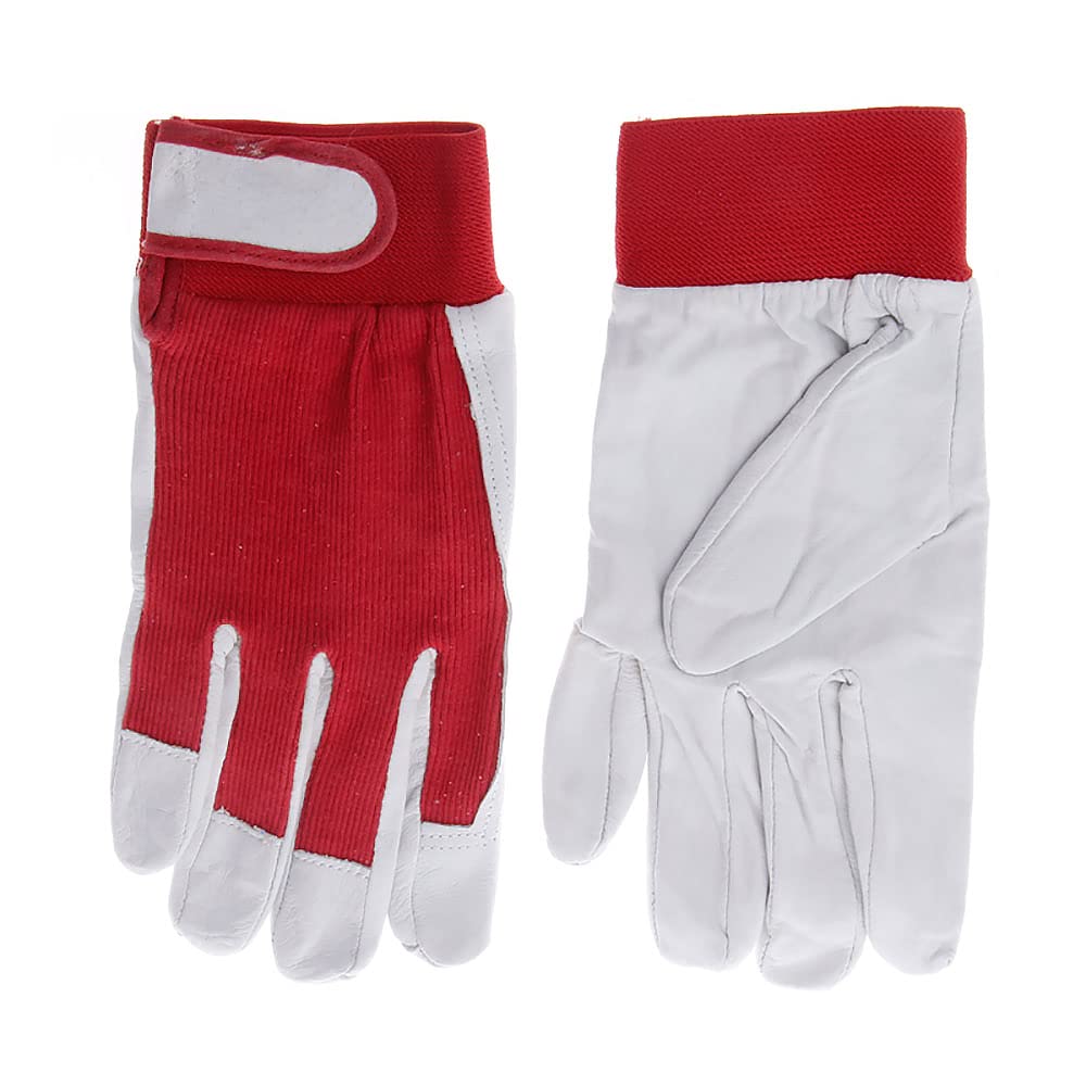 Lot de 5 paires de gants de travail et de jardinage pour homme - En cuir de porc - Souples et respirants - Dos en élasthanne - Taille XL