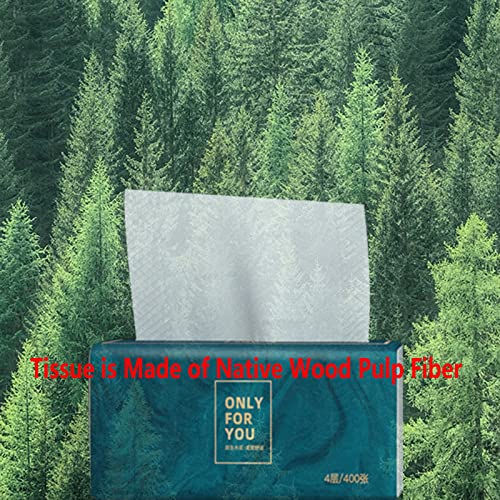 Image of 8 Packs Disposable Facial Tissue, Toilet Paper, Native Wood Pulp Fiber Material, Soft Facial Napkin, White Facial Paper Tissue, 4-Ply, 400 Sheets per Pack