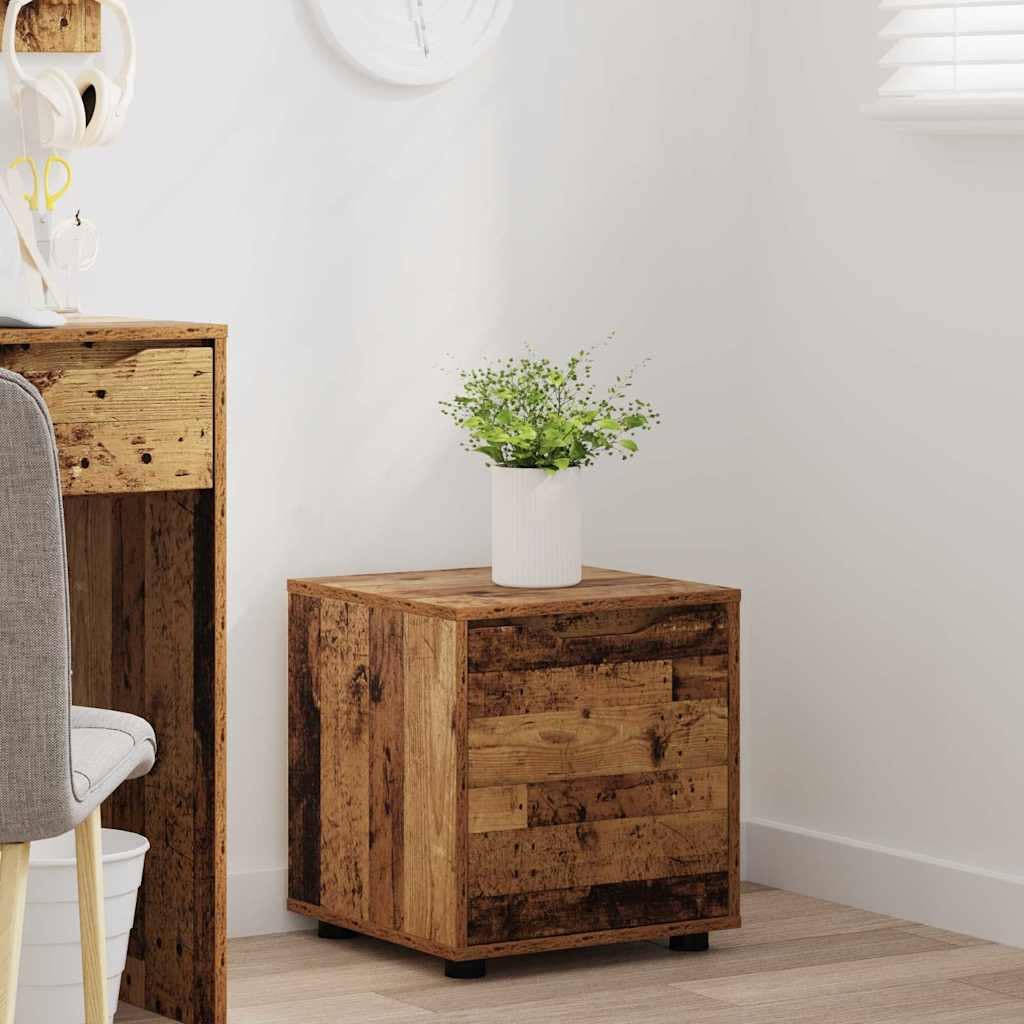 Badezimmerschrank Altholz 40,5x40x44 cm, Holzwerkstoff, mit Schublade, Stauraum für Handtücher, Kosmetik, minimalistisches Design, feuchtigkeitsbeständig