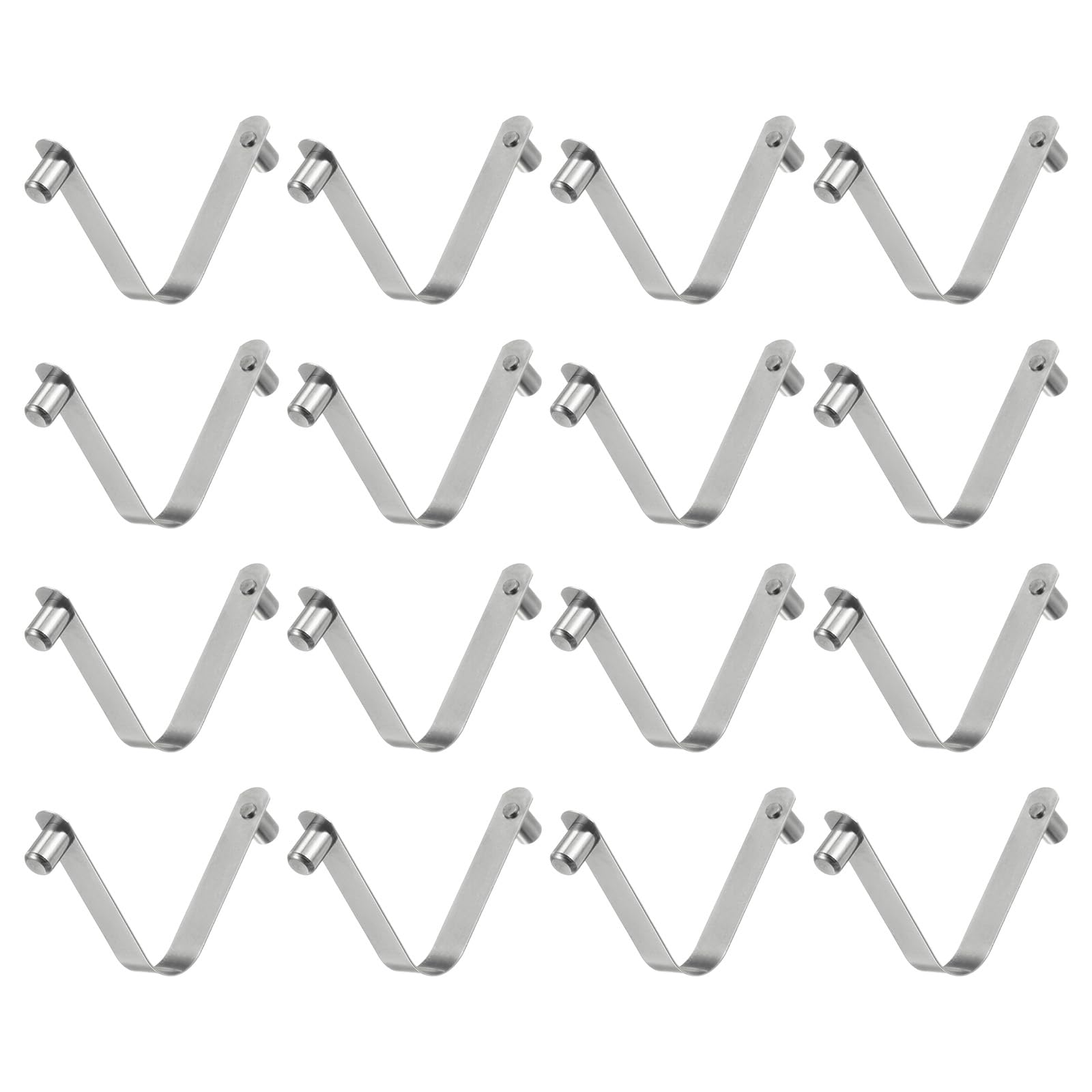 16 Clips à Ressort 6x8,5x49mm – Acier 65Mn Nickelé – Pour Pagaie Kayak, Tente, Parapluie
