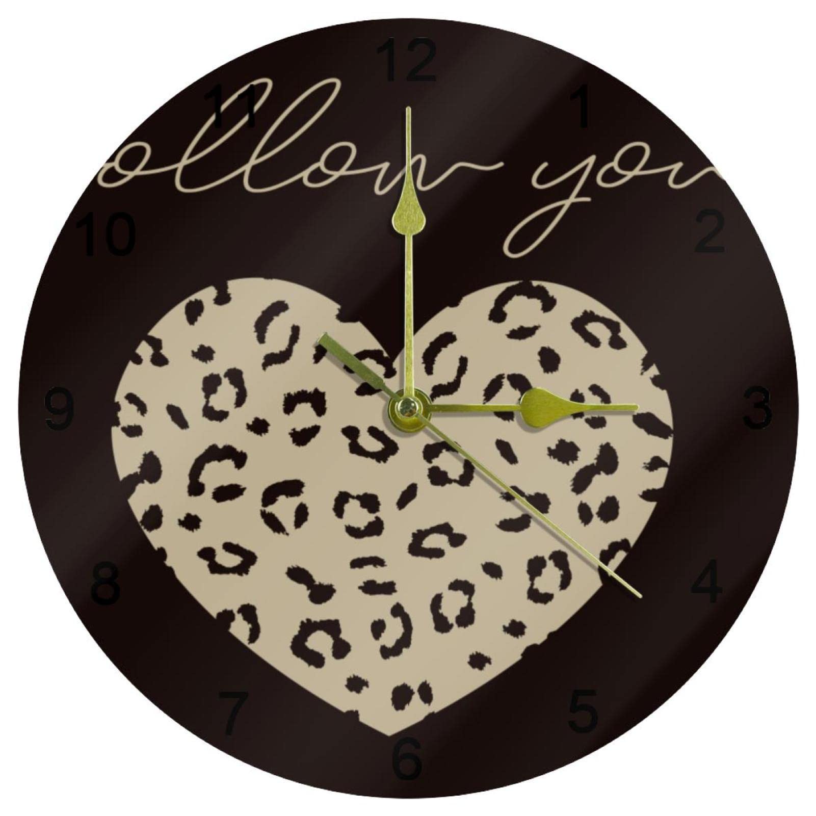 Horloge murale sans tic-tac motif léopard cadeau maison