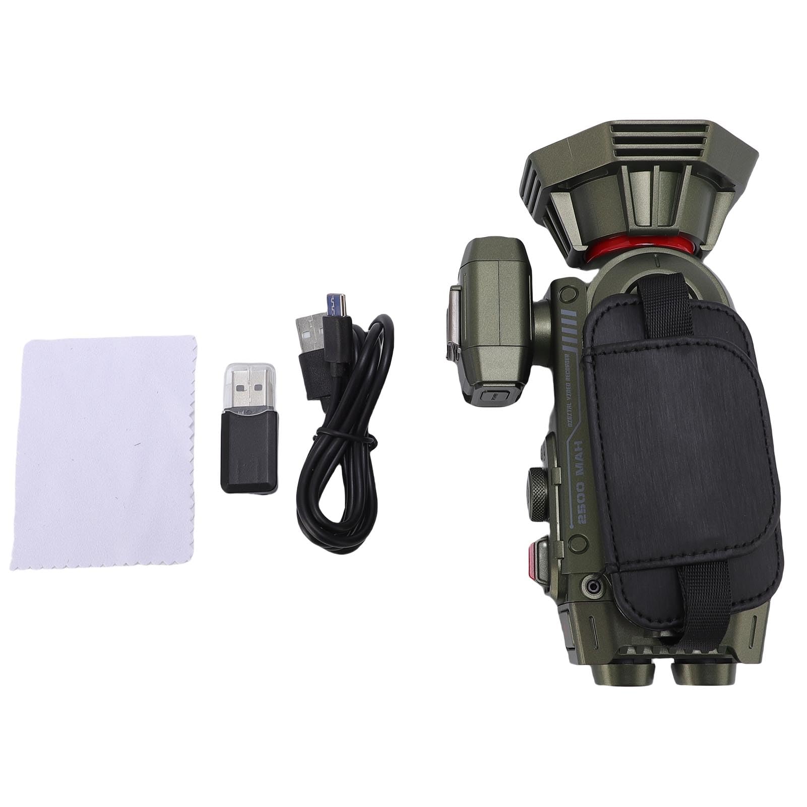 Videocamera per Videocamera, Fotocamera Ultra HD 4K 53MP 50x Digital Zoom Vlogging, Focus Auto Focus, Rotazione da 3 Pollici a 270 Gradi, Scarpa Calda, Supporto Fino a 512 GB (GREEN)