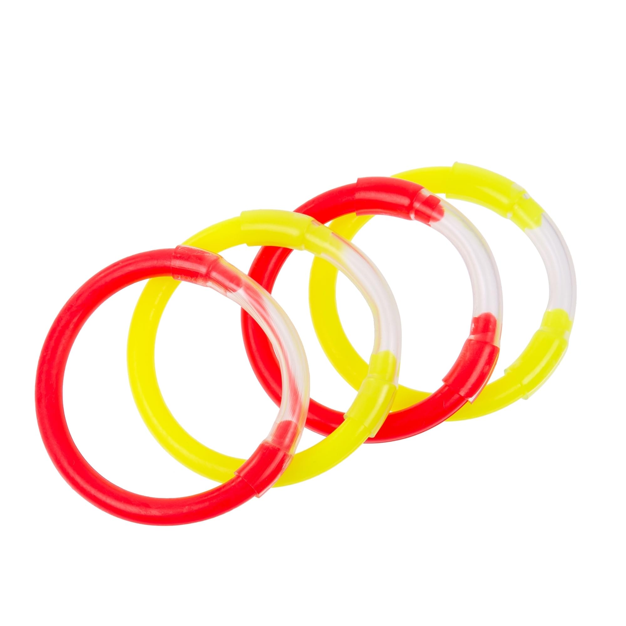 Zite Fishing Bite Alarm Rings, Set of 4, Hanging Bite Alarm, Neon Colours, Red & Yellow, Elastic Silicone Rings for Night Fishing & Bottom Fishing, Bite Alarm for Eel and Night Fishing