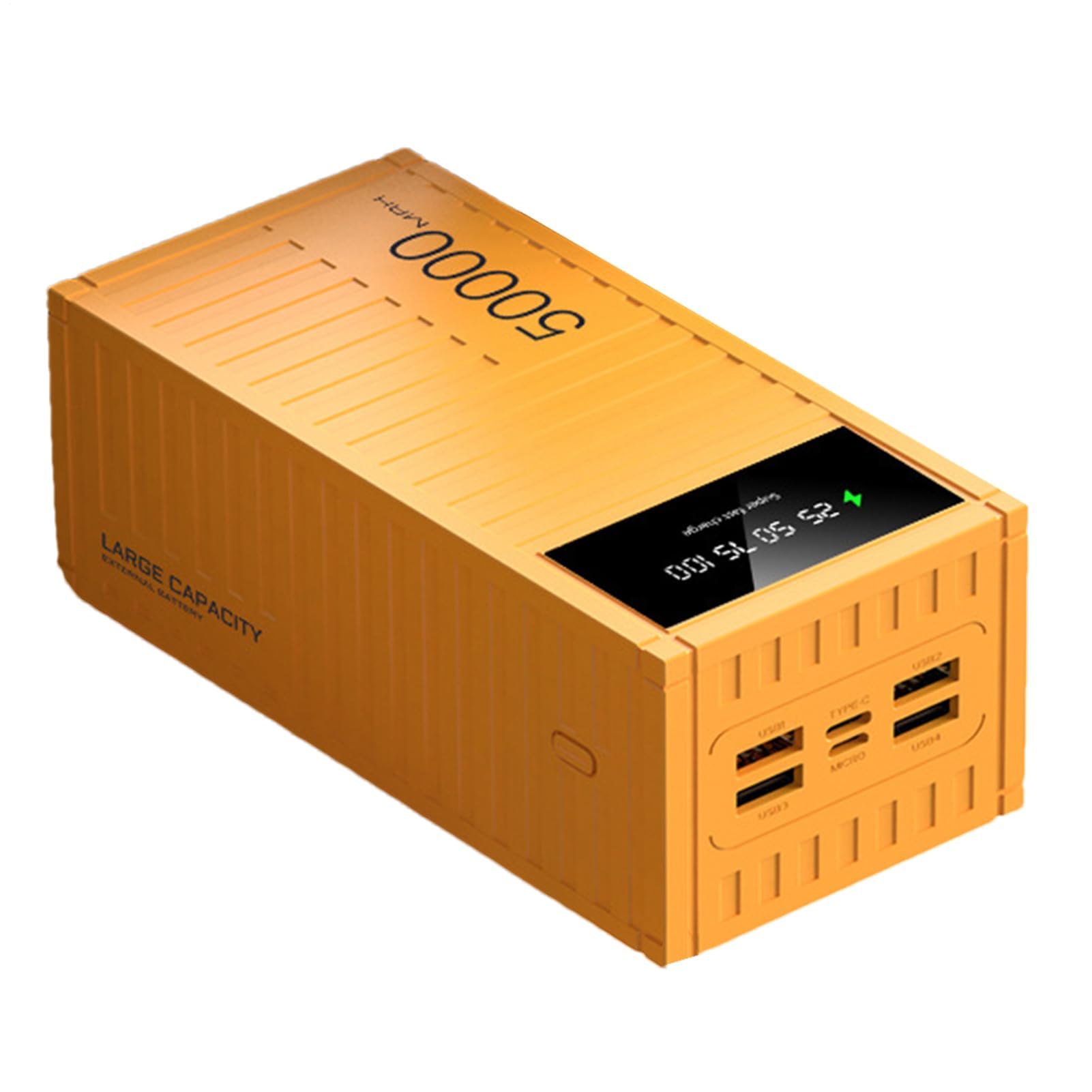 Powers Bank, Caricabatterie Portatile Da 66 W 50000 MAh, Ricarica Rapida USB C, Batteria Esterna A 6 Porte Con Display Digitale A LED, Compatibile Con Laptop, Tablet Computer(Yellow)