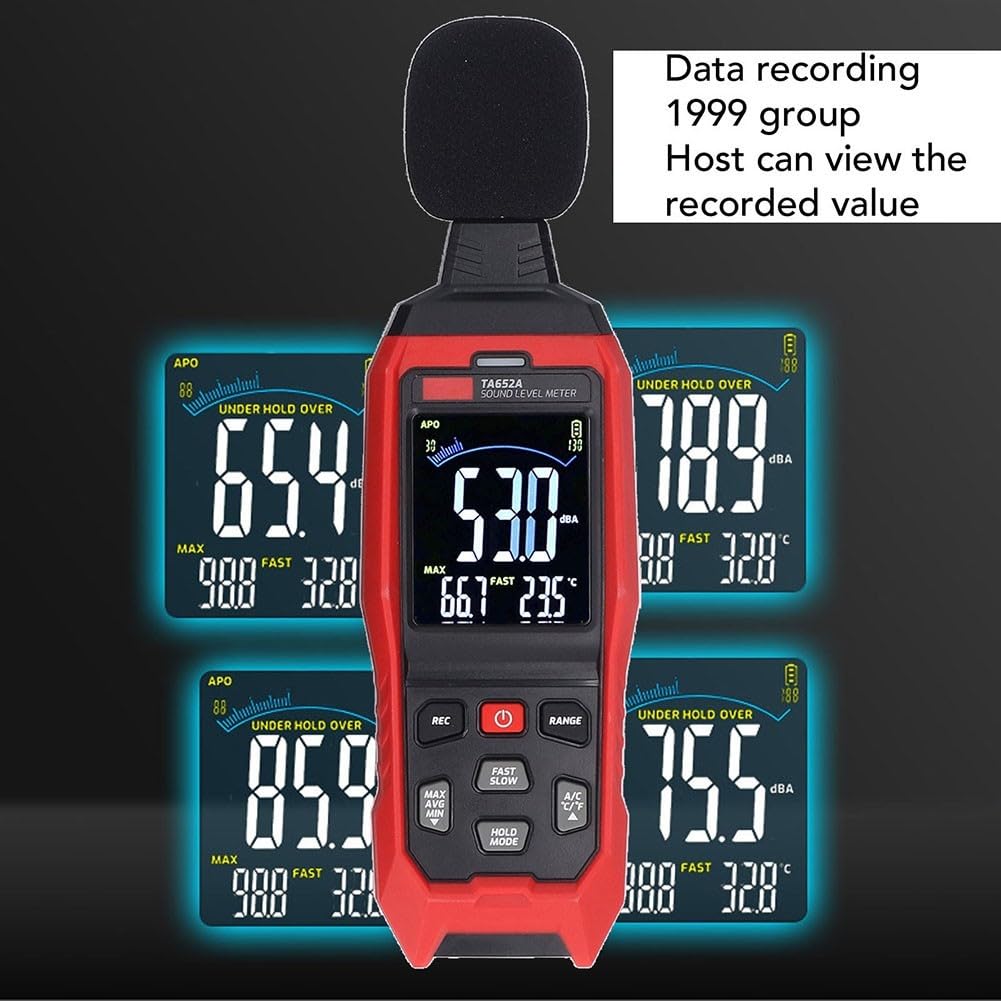 Misuratore di livello sonoro TA652A, tester zerato di decibel con la chiara visualizzazione, per il monitoraggio industriale e ambientale del rumore