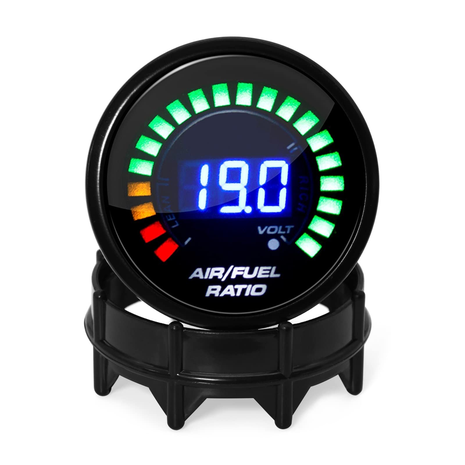 52mm wskaźnik stosunku paliwa do powietrza LED cyfrowy wyświetlacz wąskopasmowy O2 czujnik tlenu miernik samochodowy dla 12V samochód wyścigowy wskaźnik samochodowy(3)