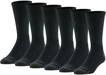 MediPeds Mens Non-Binding Crew Socks, 6-Pairs Extended Sizes