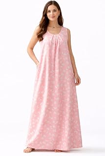 Manvicare Plus Size Viscose Rayon Fabric Women's Nighties, Short Sleeves/Sleeveless, Sizes L to 13XL - Peach (Peach, XL) Price In India