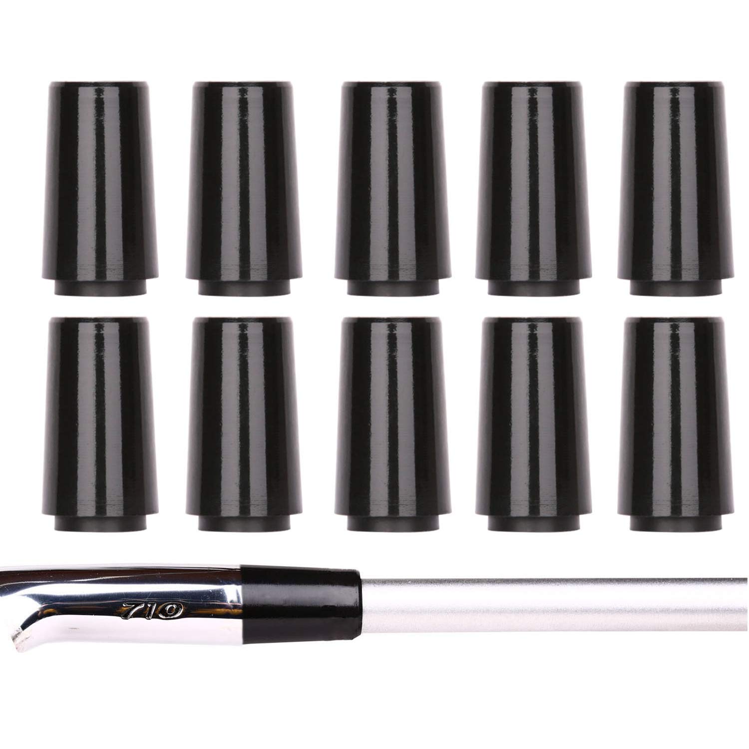 10 Stück Schwarze Spitze Größe .355 Golfhülsen für Kegelspitze Eisenkeil