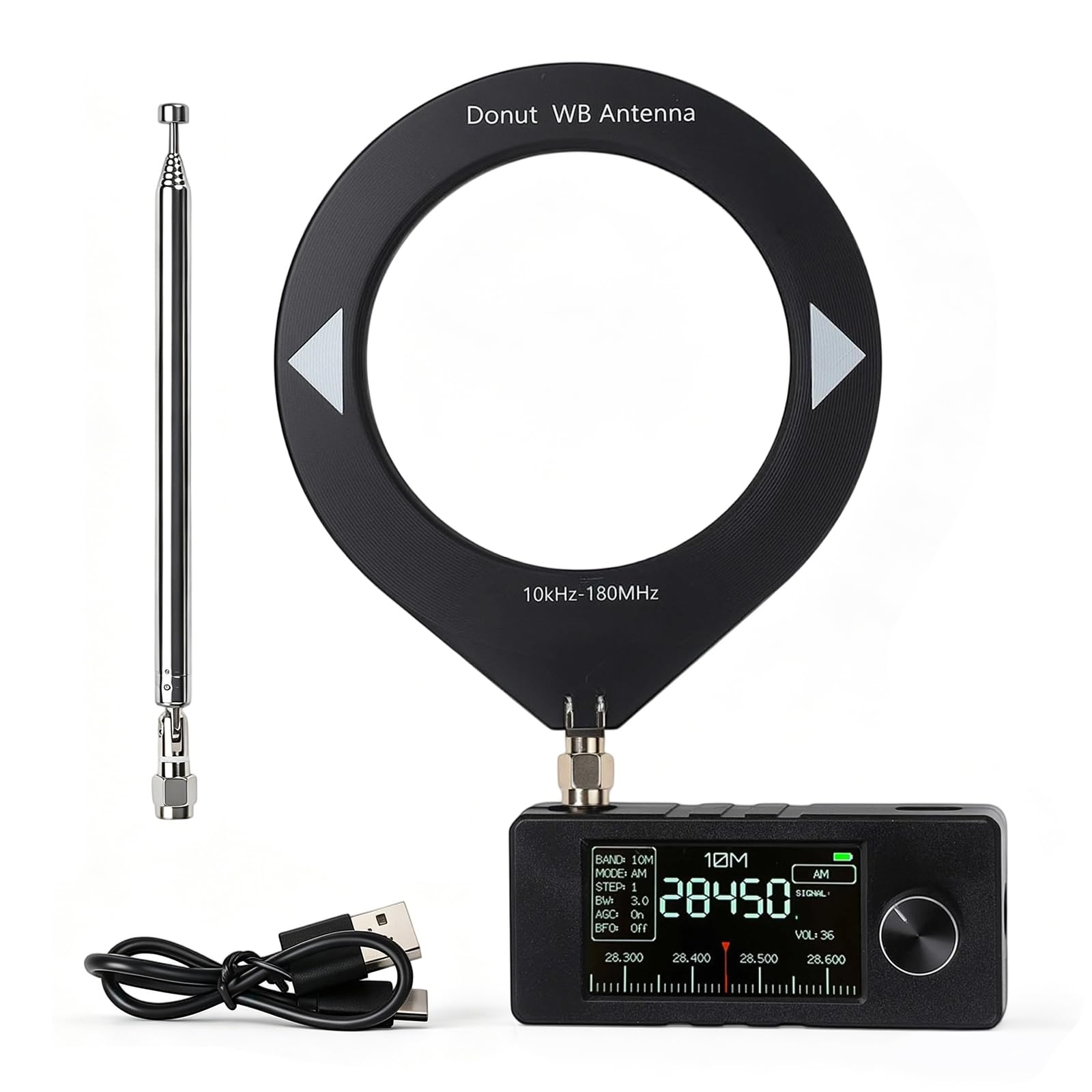 Mini SI4732 Radio ESP-32-S3 Master Control SI4732 Chip LSB USB AM FM Schermo IPS 4,8 cm Antenna Telescopica Antenna a Ciambella