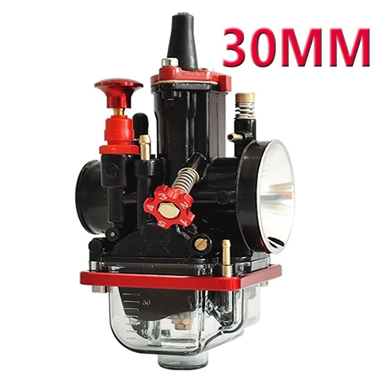 Carburateurs moto Carburateur Compétition Avec Gicleur Puissance Pour Moteur PWK 21-34 Mm 2/4 Temps 50-300 Cm³ Pour Quad SSV Moto Tout-terrain Et Moto(28mm)