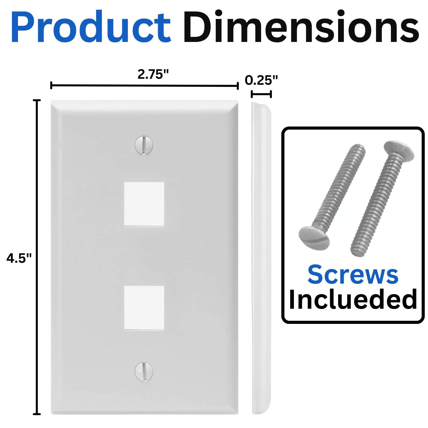 Amazon.com: Cmple - 2 Port Keystone Wall Plate White (10 Pack