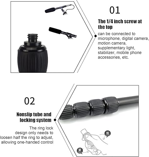 Miniatura 3 de Brazo de poste de micrófono portátil, poste de soporte de micrófono de mano elástico, brazo de extensión de micrófono de espuma suave con interfaz