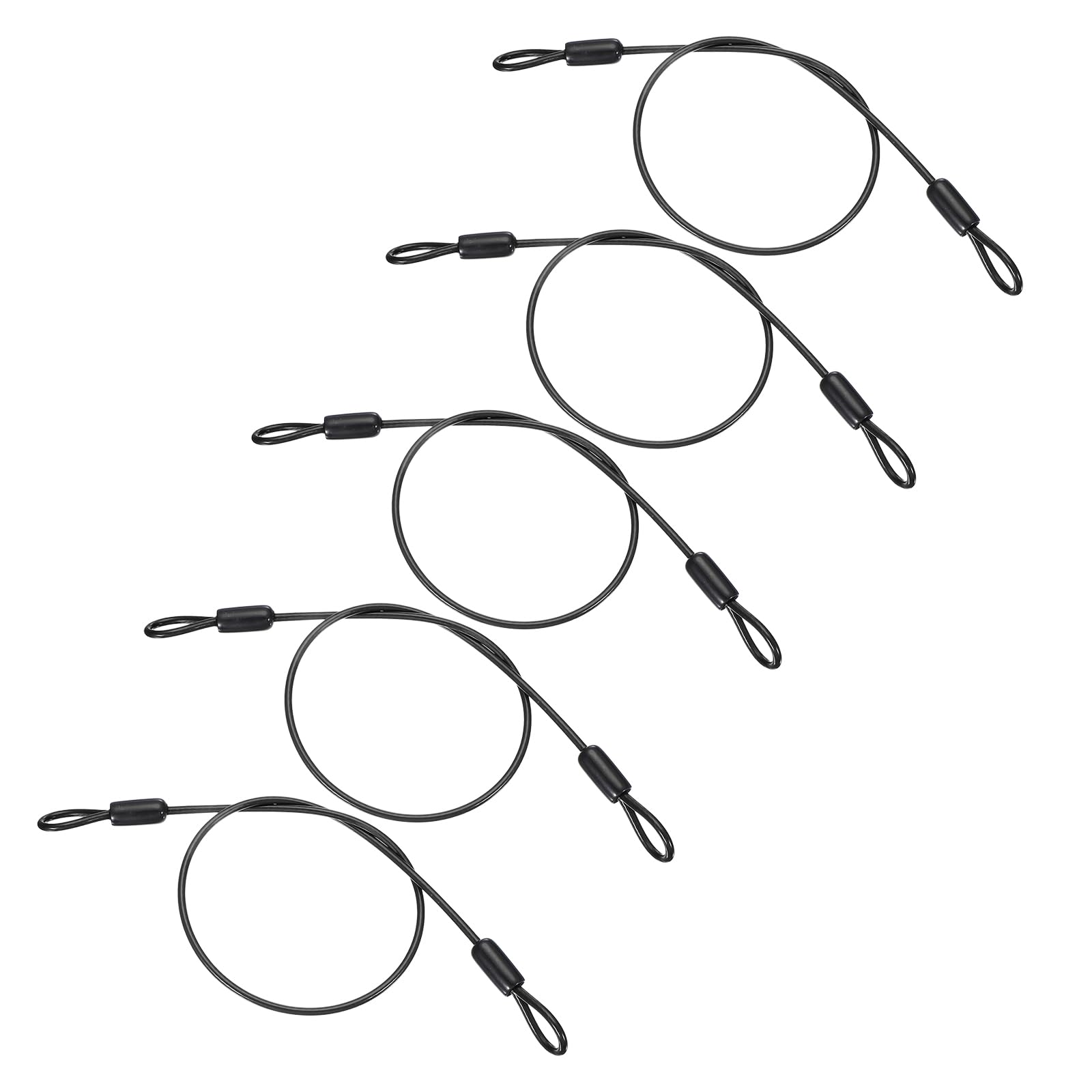 PATIKIL 1/8" Dia Vinyl Coated Stainless Steel Cable with Loops
