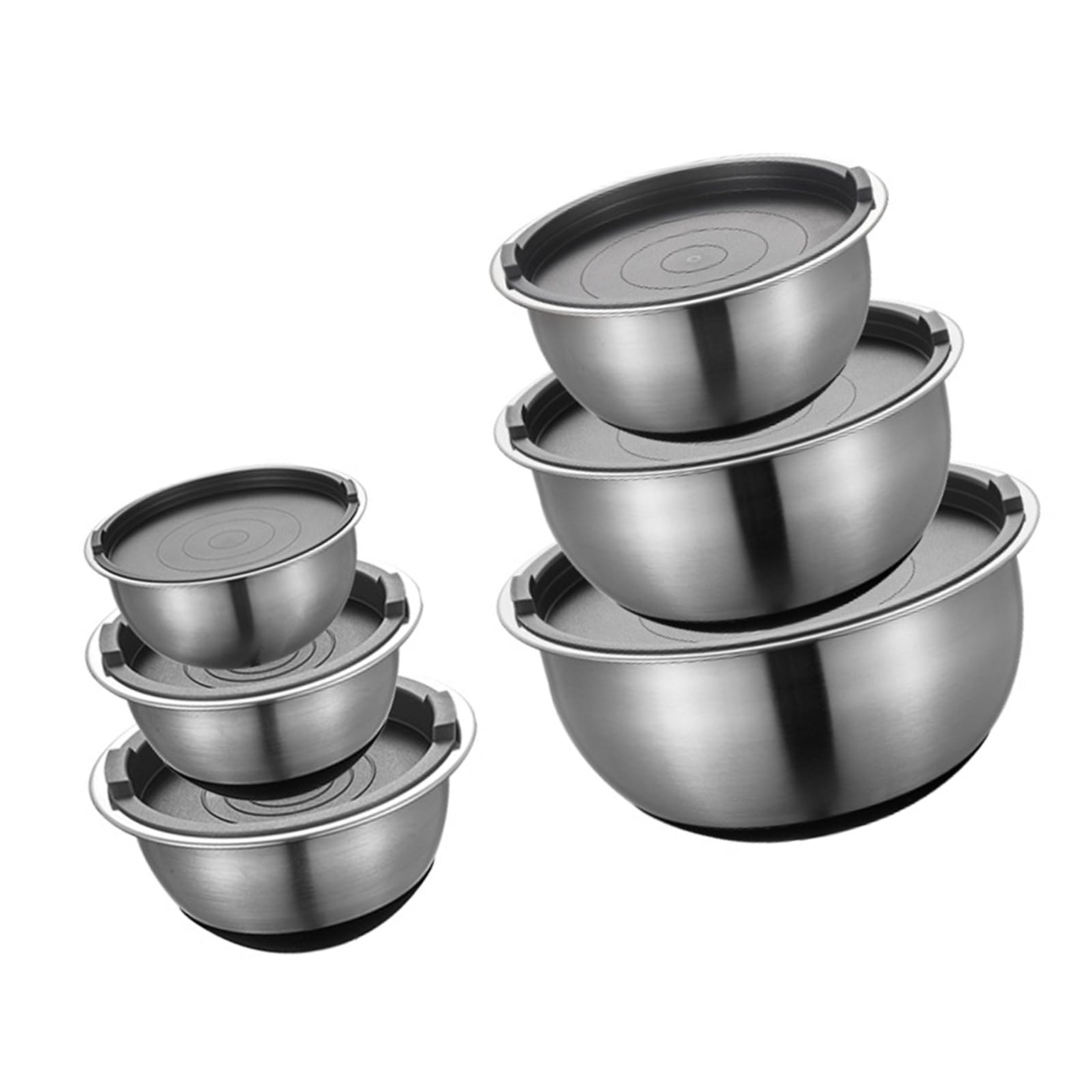 carotoe Nonrust Steel Bowl for Eggs Salad and Batter Silicone Nonslip Bottom Ensures Stability During Use Perfect for Whipping Eggs and Mixing Salads