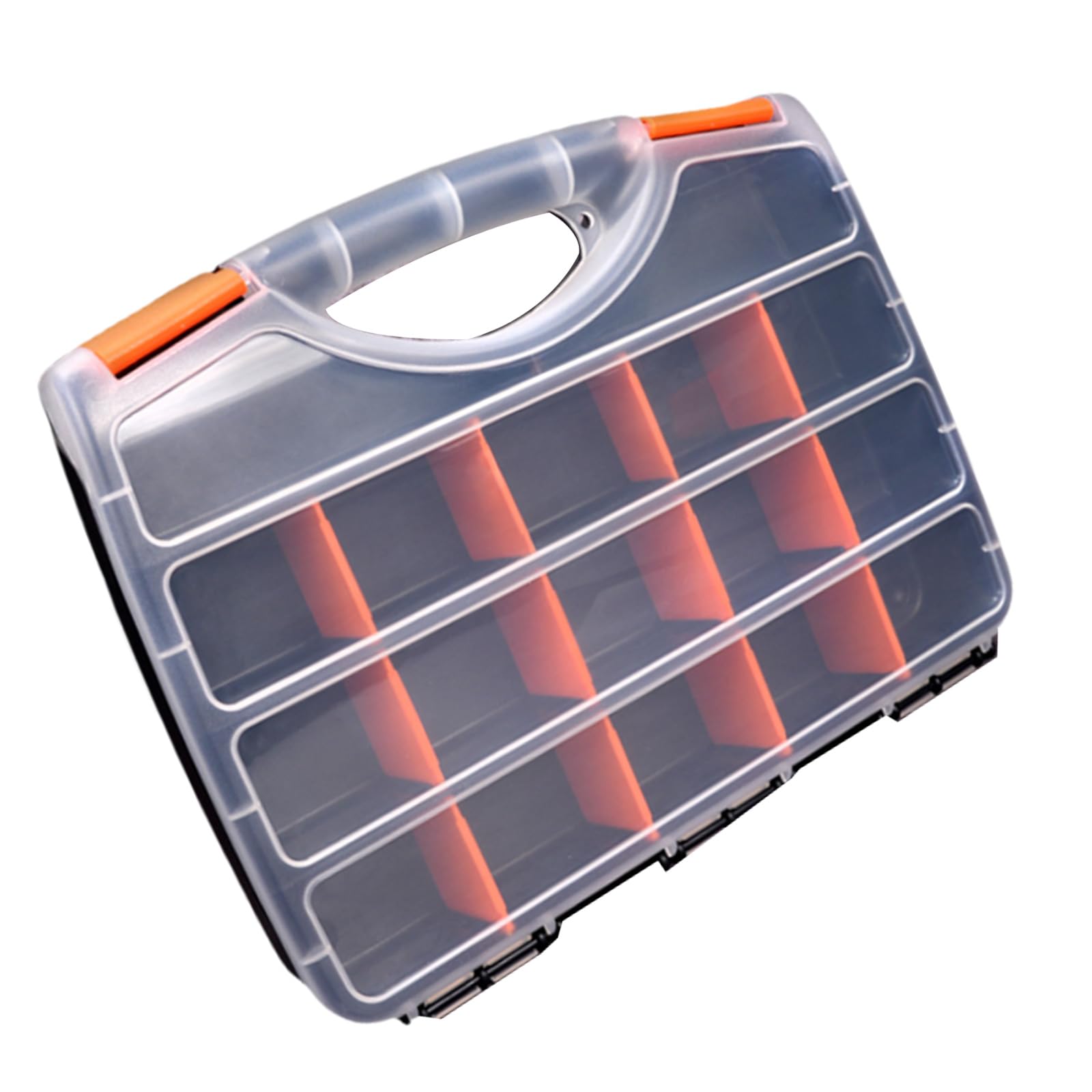 Parts Organizers Box with Removable Dividers Hardware Storage Box with Portable Handle for Nut Bolts Screws Nails Portable Tool Organizers Compartments