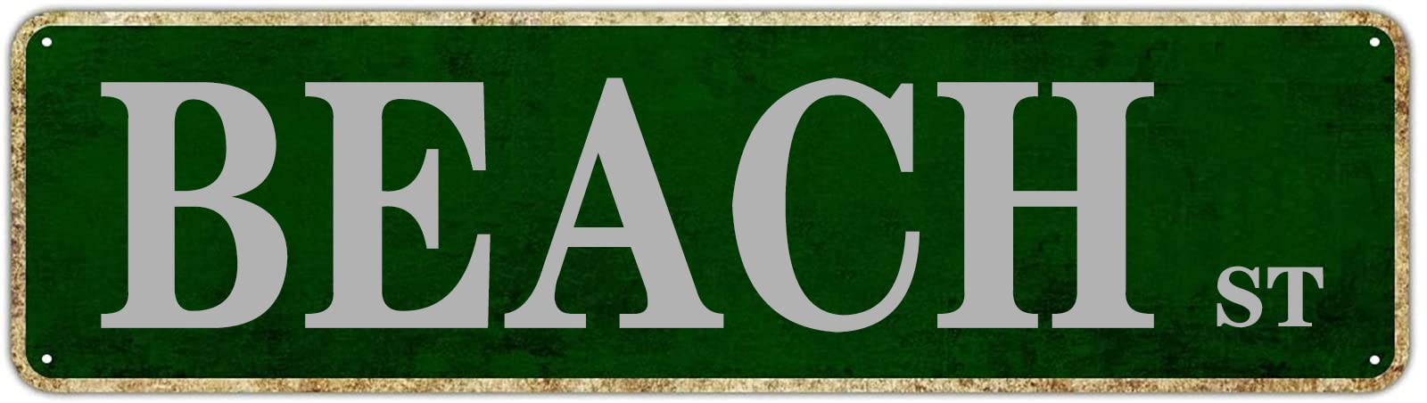 Beach St Retro Tin Signs Aluminum Metal Sign Gift for Home Living Room Garden Wall Yard Coffee Decor 4x16 Inch