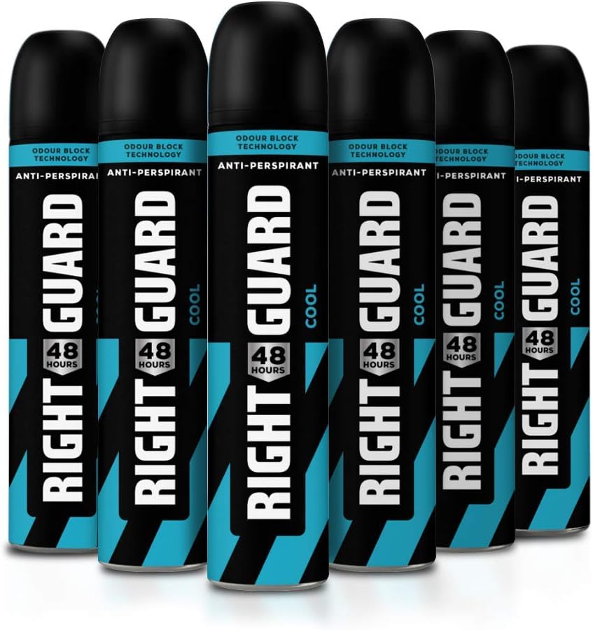 Right Guard Total Defense 5 Cool Anti-spispirant Aerosol Deodorant 250 ml-Pack of 6
