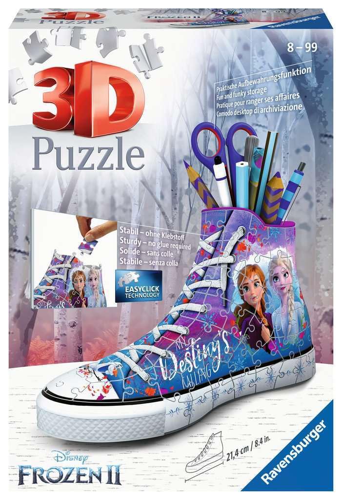 Ravensburger Puzzle, Puzzle 3D, Sneaker Frozen 2, Puzzle 3D Bambini, 108 Pezzi, Puzzle Frozen, Età Consigliata 8+
