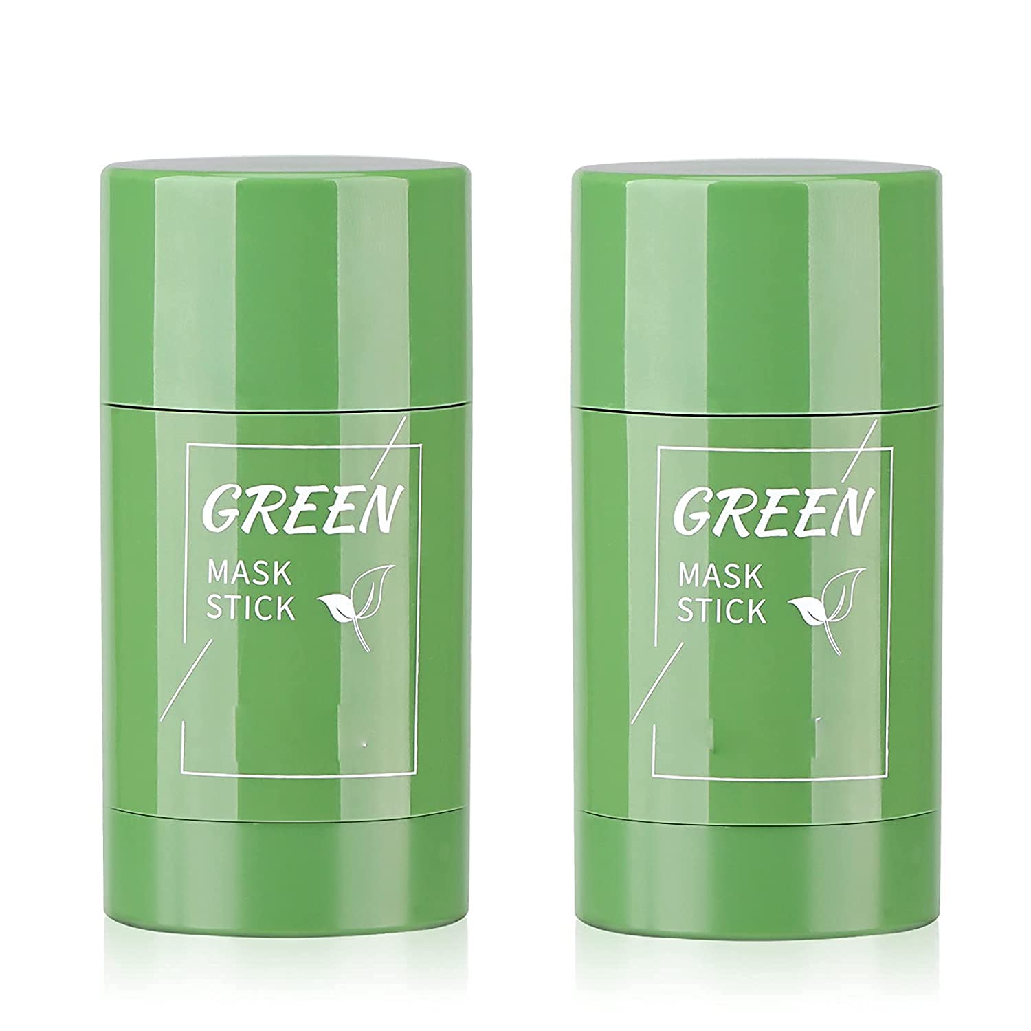 2pcs Green Tea Purifying Clay Mask Stick, Facial Moisturizing, Oil Control, Deep Cleansing Pores, Improving Skin, Suitable For All Skin Types Men And Women