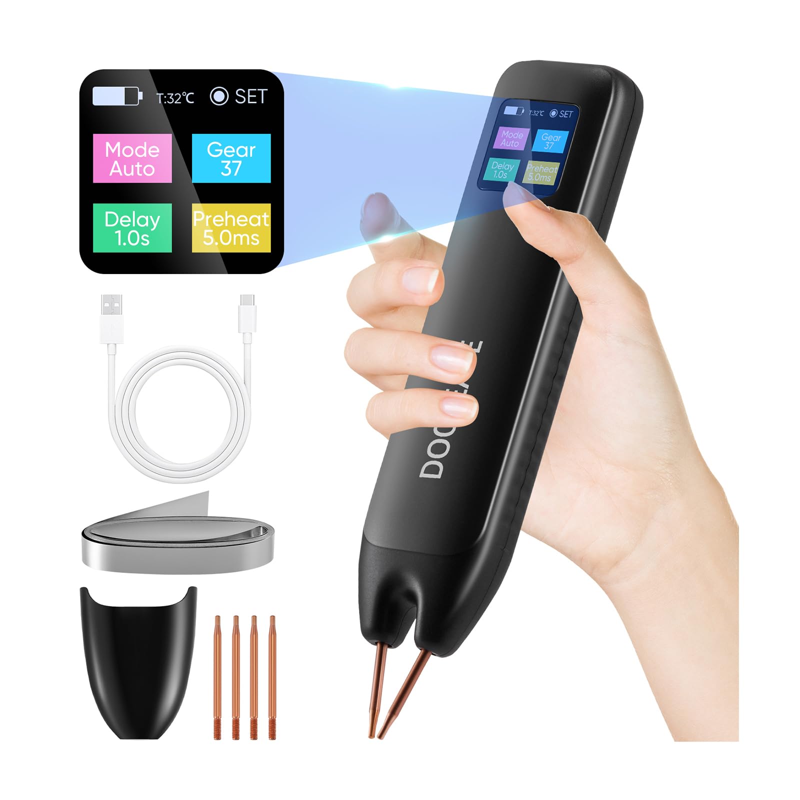 Saldatrice A Punti Per Batterie - 99 Livelli Regolabili, Automatica/Manuale, Per Packs Batterie Fai Da Te