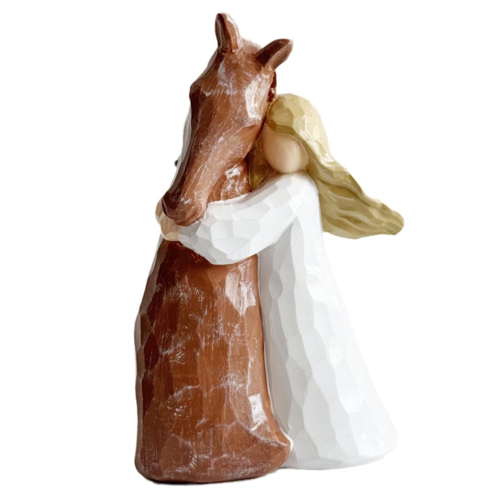 Fkngcp Girls Assorted Color Horse Decor For Home, Embrace Horse Statue Christmas Ornaments, Resin Memorial Figurines For Birthday, Christmas, Thanksgiving