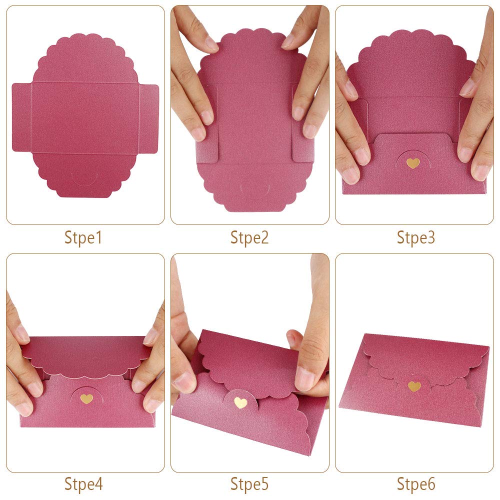 Mini Buste di Carta Kraft 42 Pezzi Colorate Retro per Carte Regalo Invito Matrimonio