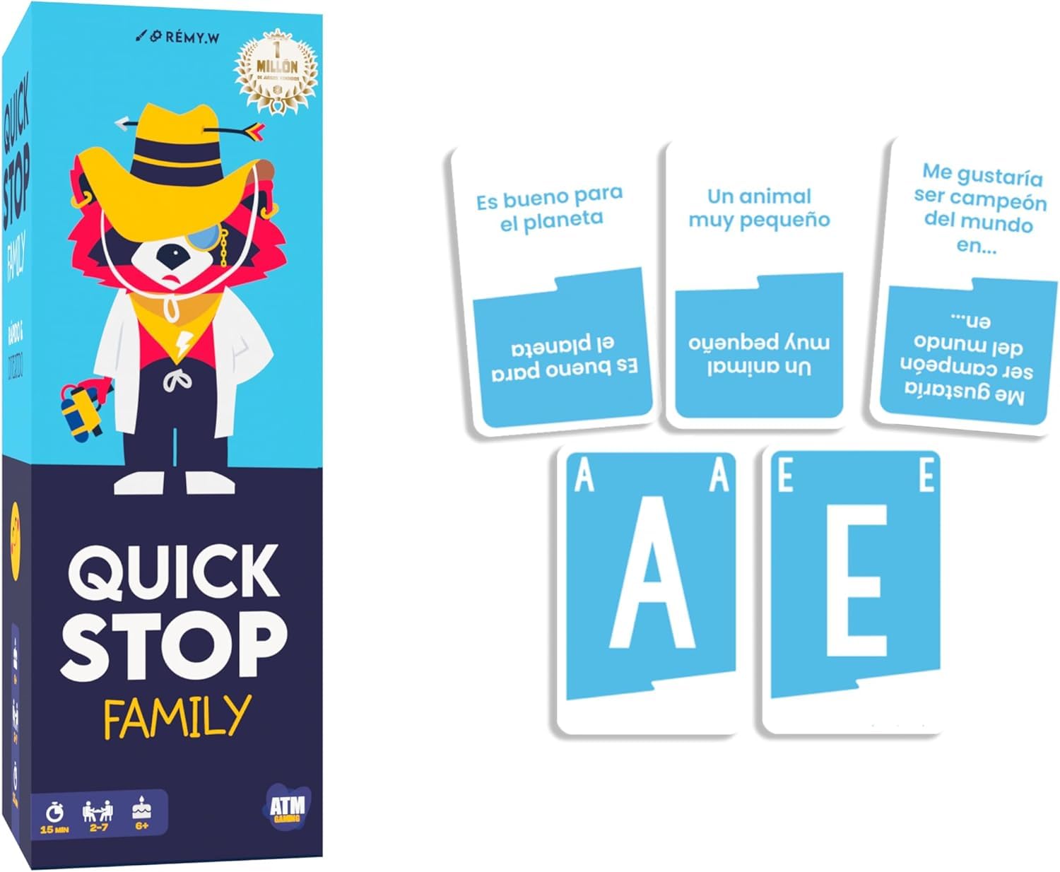 ATM Gaming Quickstop Family – El Juego de Mesa Más Divertido para Toda la Familia | Rápido, Competitivo Noches en Casa - Regalo Original