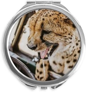 Terrestrial Organism Animal Leopard Hand Compact Mirror Round Portable Pocket Glass