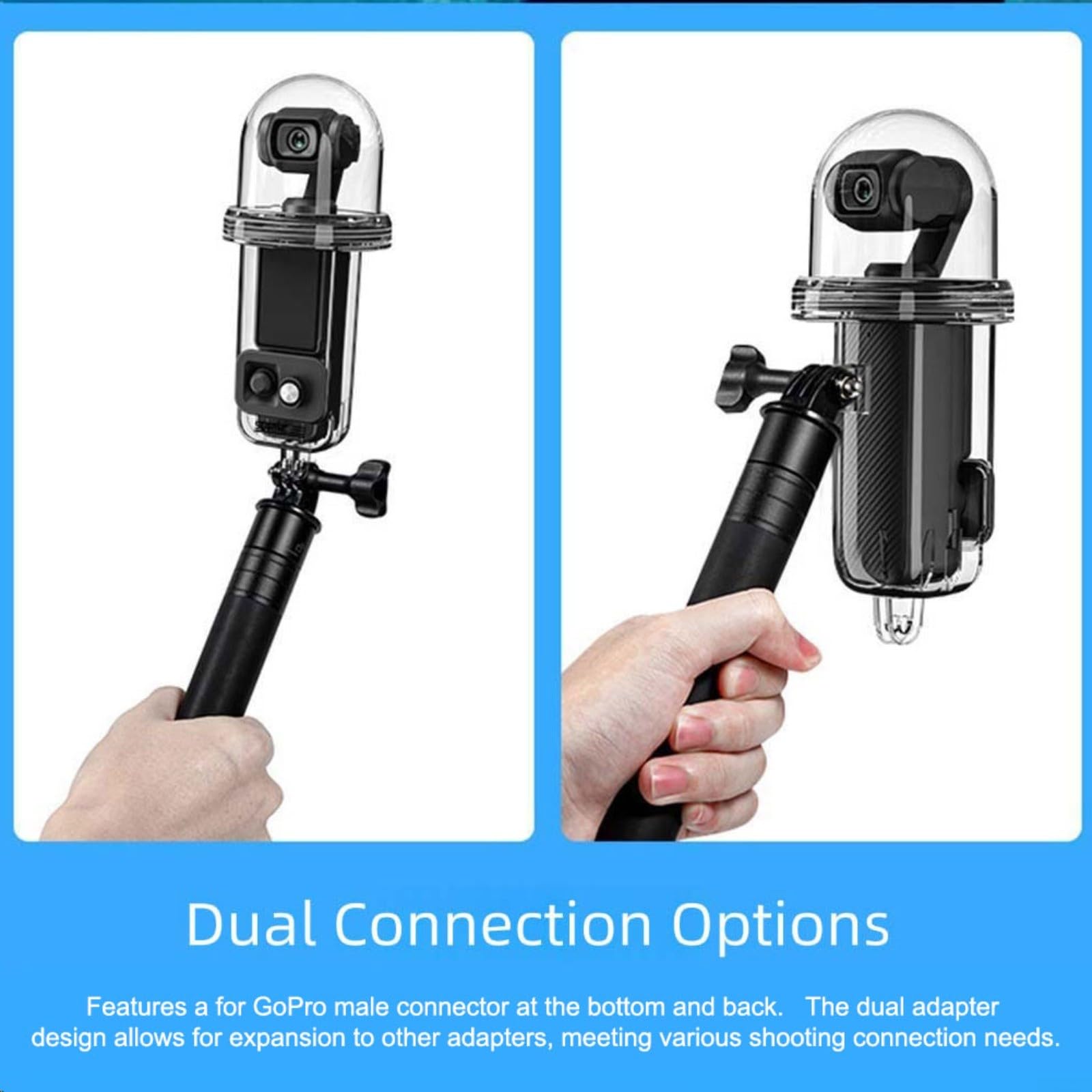 Custodia protettiva impermeabile Pocket 3, custodia subacquea da 45 m con guscio in PC trasparente, per copertura subacquea compatta snorkeling e nuoto