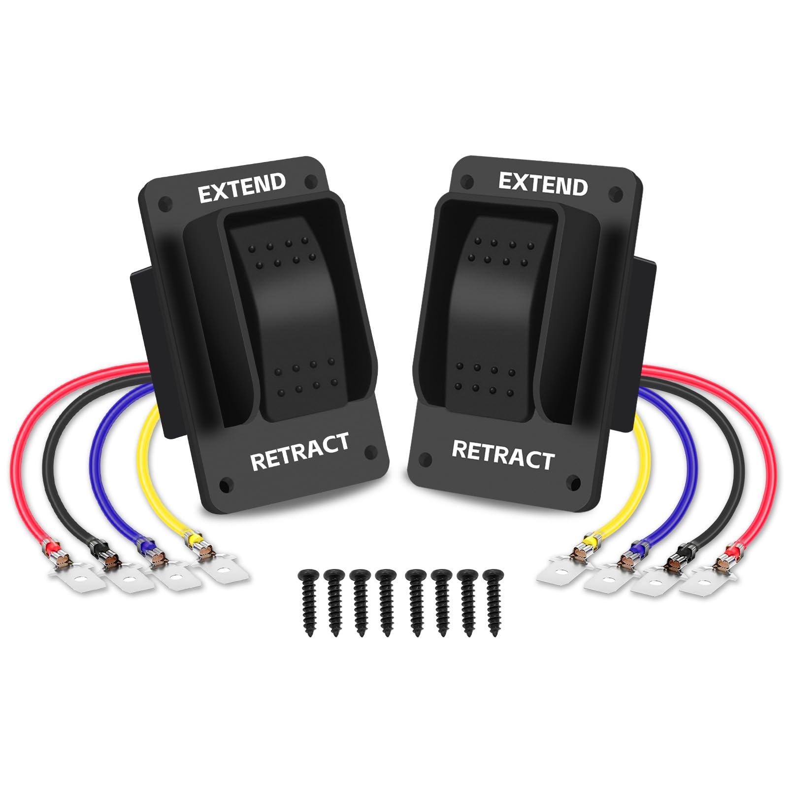 387874 RV Electric Stabilizer Jack Switch for Lippert Trailer Power RV Stabilizer Jack Extend Retract Switch with Harness for RV Stabilizer Jacks IP66