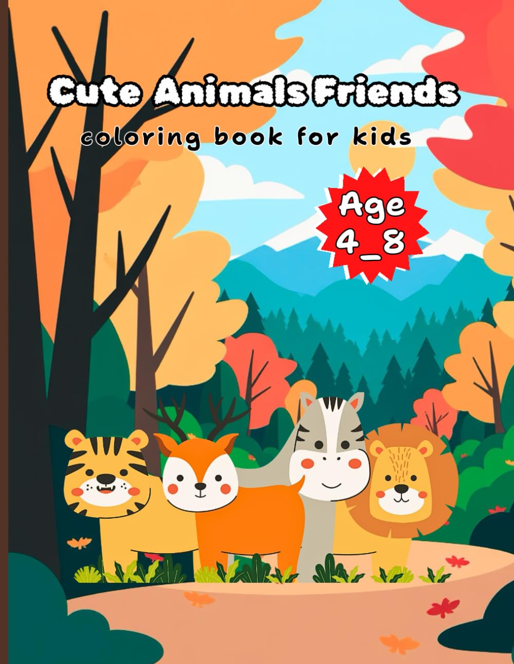 My First construction Adventure Coloring Animals Book for Ages 4-8: 25 Fun and Relaxing Animals to Color