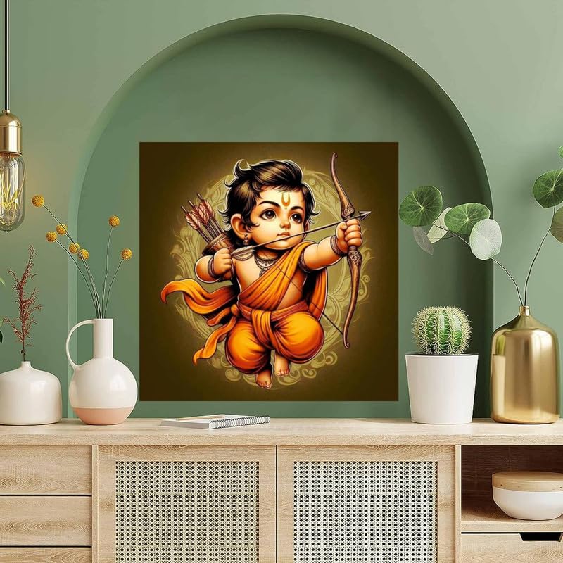 Image of British Terminal Cute little Bal Gopal Baby God Krishna| Kanha Ji | Laddu Lord Makhan Chor Painting Religious Poster for Pregnant Women for wall (matt thin vinyl,sticker,multicolor,unframed)| bj175