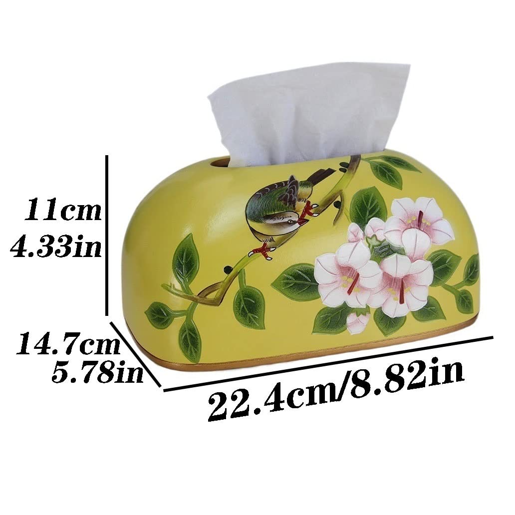 GRFIT Tücherbox Exquisite Keramikgewebe-Box Couchtisch Ornamente Einfacher handgemalbter Papierbox Esstisch Tissue Box Halter Kosmetiktücherbox (Color : E)