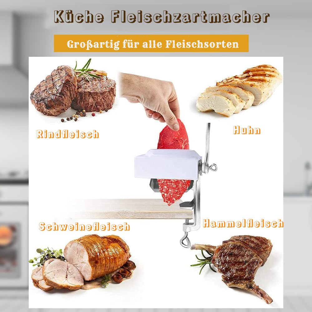 Fleischklopfer Metall Fleischzerkleinerer Fleischzartmacher Maschine Fleisch Tenderizer Handkurbel Steaker Fleischzartmacherwürfel Haushalt Kleiner Tenderiser Tool Zum Zartmachen von Fleisch
