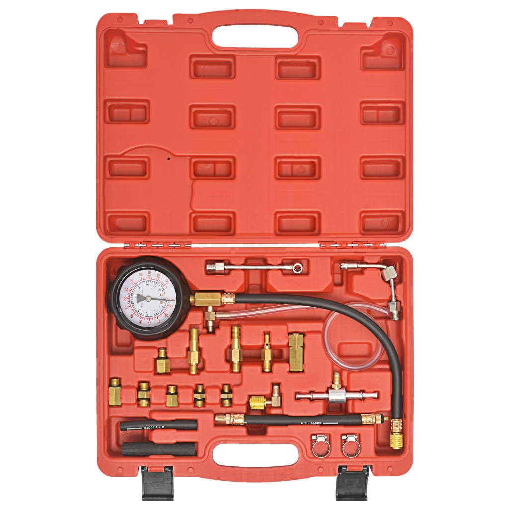 Kit de control de presión de inyección de combustible con manómetro de 0 a 10 bar, adaptadores y mangueras de cobre y plástico, kit de herramientas para coches y camiones