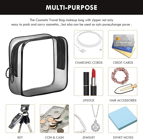 Miniatura 3 de Bolsa de maquillaje transparente pequeña para cosméticos, bolsa de viaje transparente para maquillaje, mini bolsa de aseo para monedero, monedero,