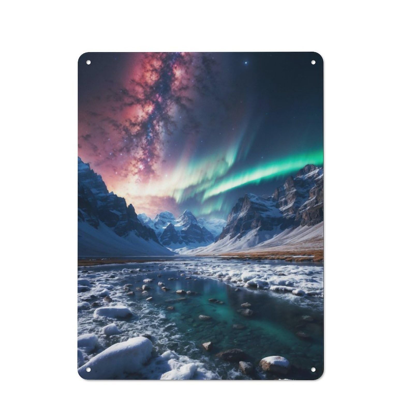 Junmoney Aurora Borealis Tin Sign 40X30cm With For Living Room Wall, Retro Decor, Gift Idea At Christmas For Living Room Decor Lovers