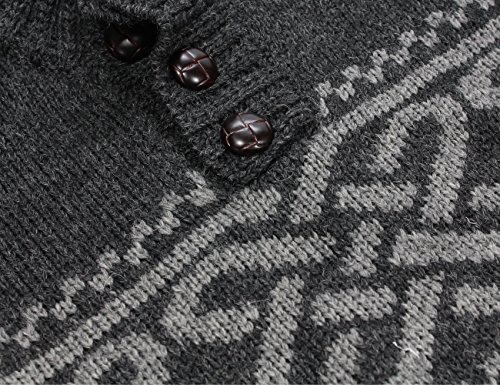 Men’s Aran Wool Sweater Celtic Design Made in Ireland XL Charcoal4